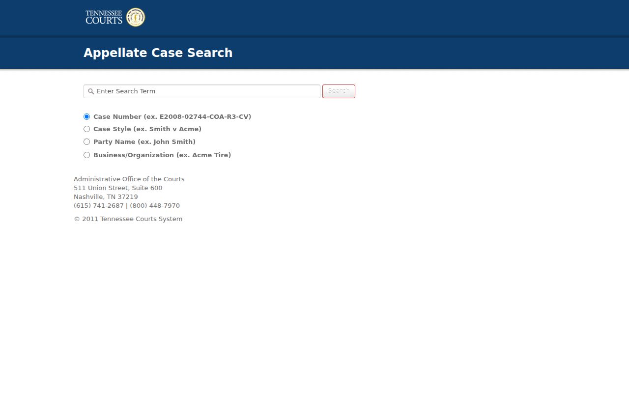 Davidson County public records search through the Tennessee appellate portal
